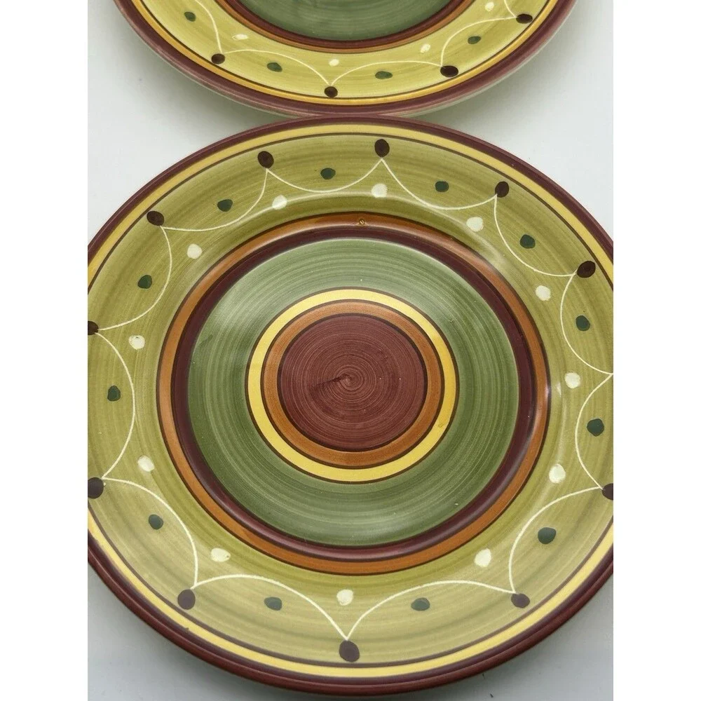 Pier 1 Salad Plates Etrusco 8” Made In Italy 💥hand-painted💥  Set Of 6 DISC.